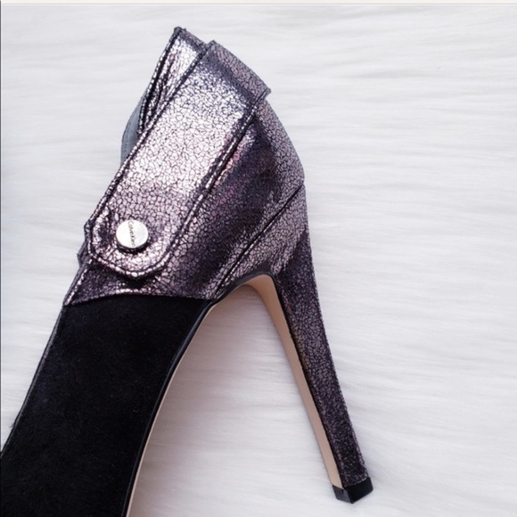 Calvin Klein Brystal Suede Mary Jane Metallic Pump - Picture 3 of 7